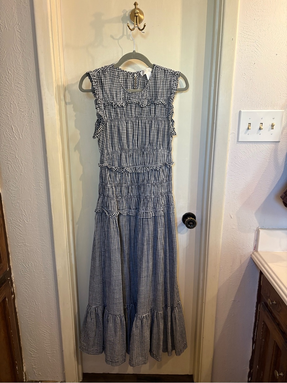 Gingham Smocked Maxi Dress